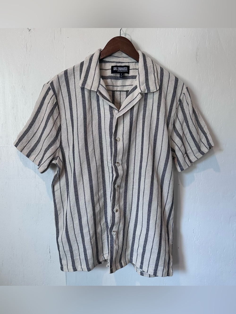 San Francisco Work Shirts Striped Woven Camp Shirt Men’s Large